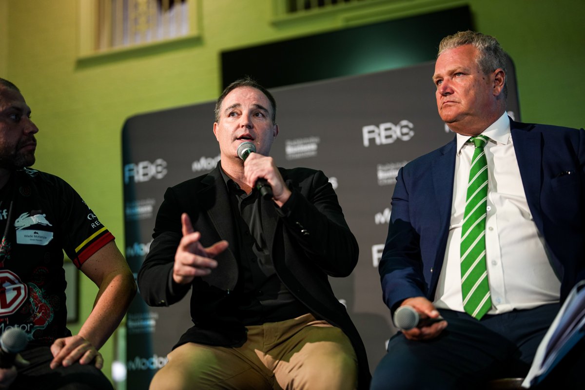 Panel discussion at a Rabbitohs Business Chamber event