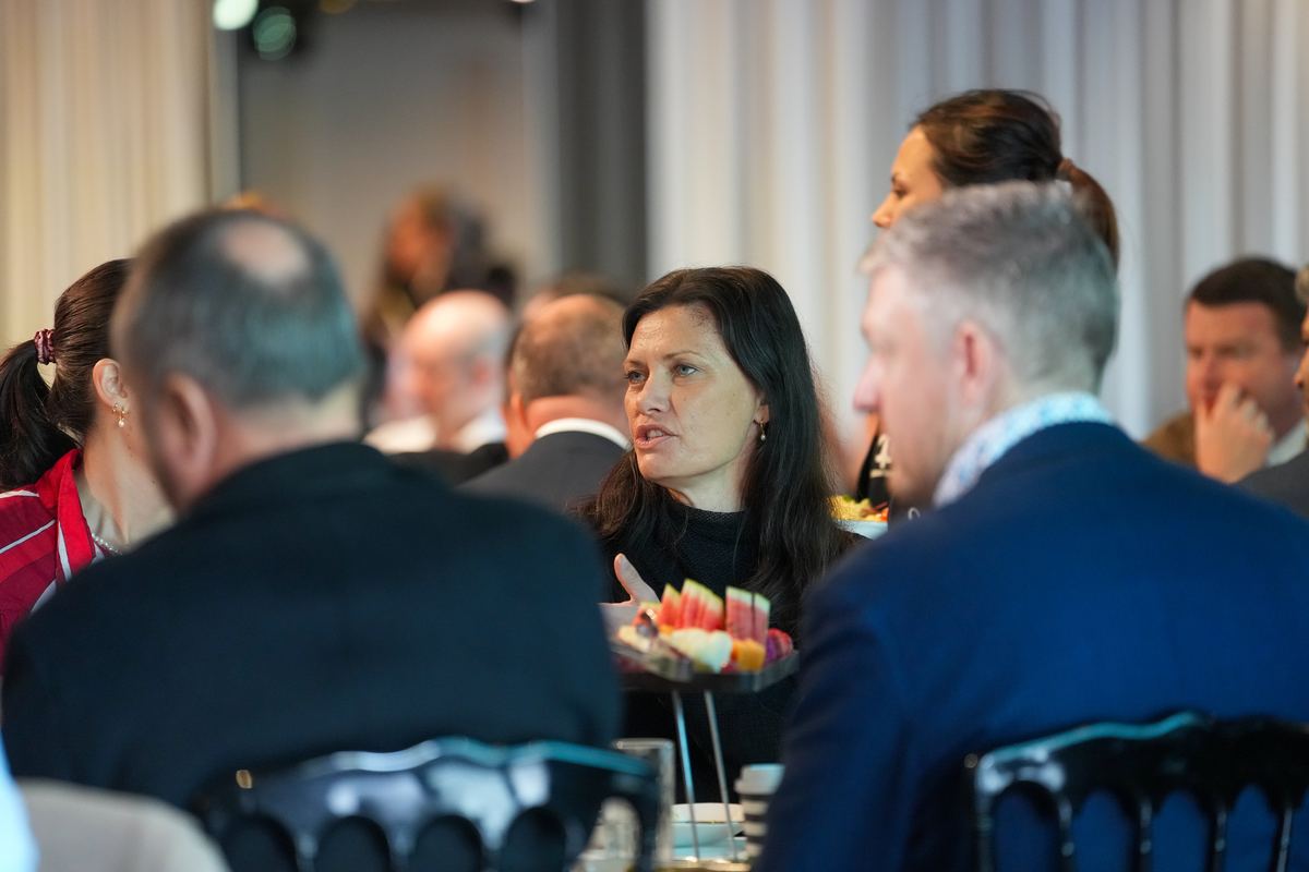 Guests seated at a Rabbitohs Business Chamber breakfast